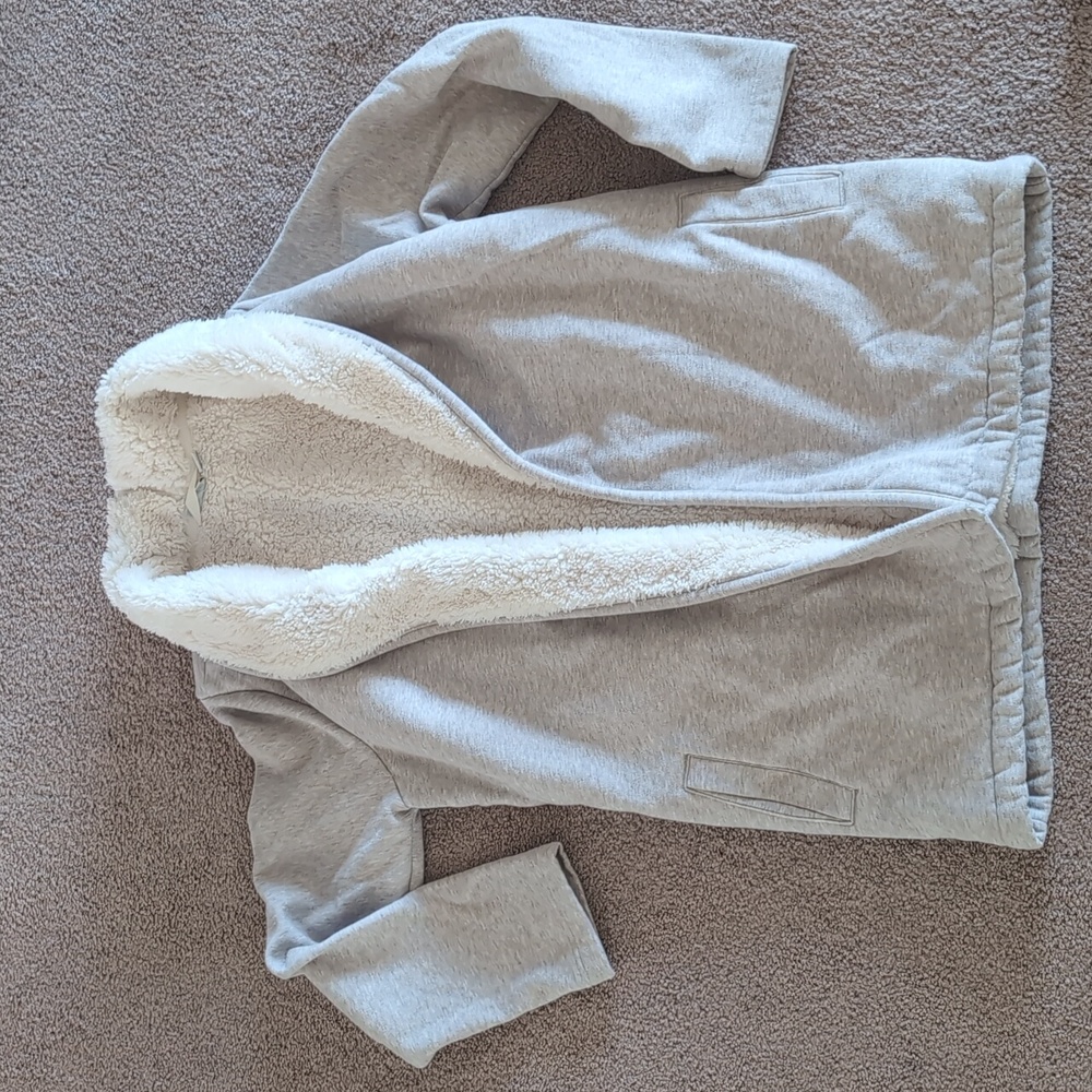 LL Bean women's fleece lined cardigan 80% cotton 20% poly size S